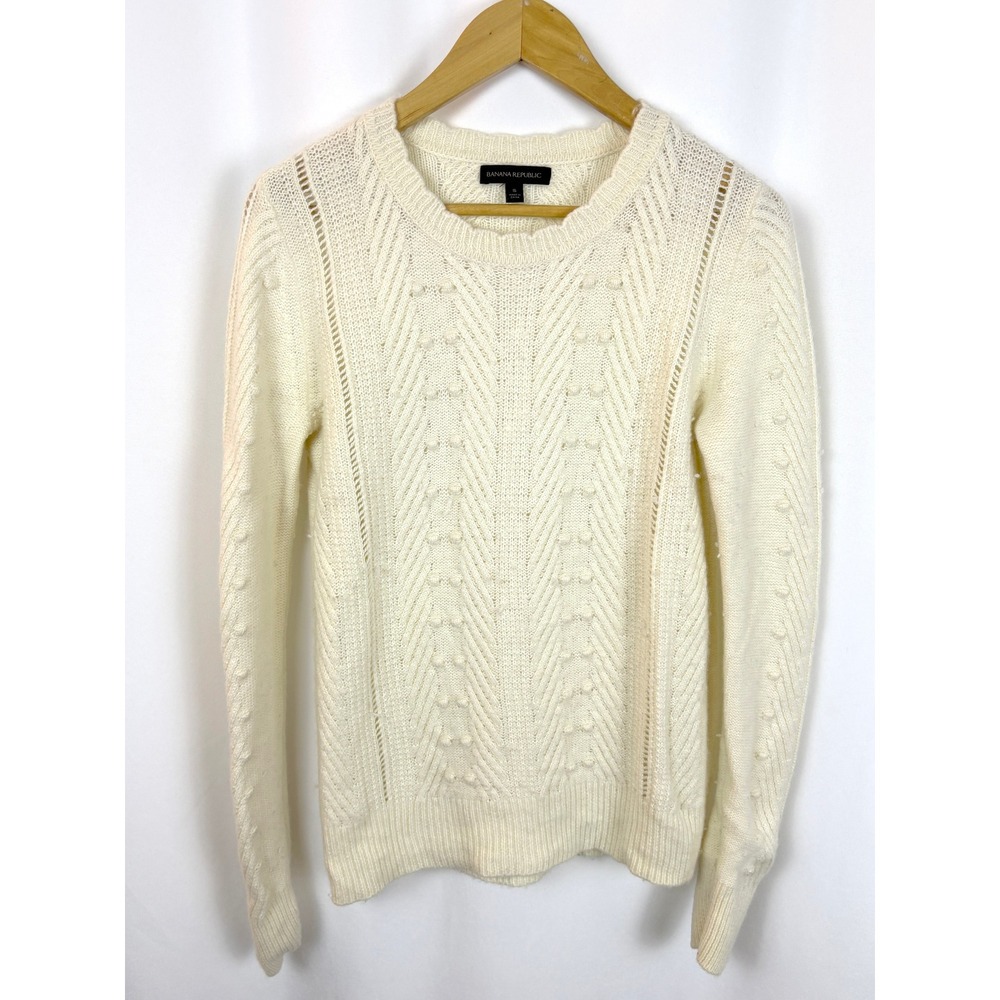 Banana Republic Alpaca Blend Cottagecore Fisherman Sweater Small